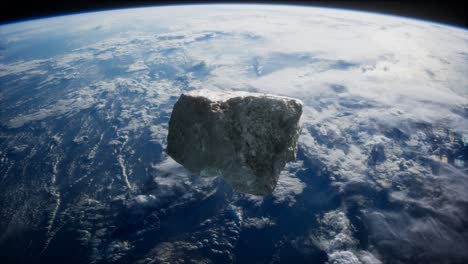 Asteroide-Peligroso-Acercándose-Al-Planeta-Tierra.-Imagen-De-La-Tierra-Provista-Por-La-Nasa